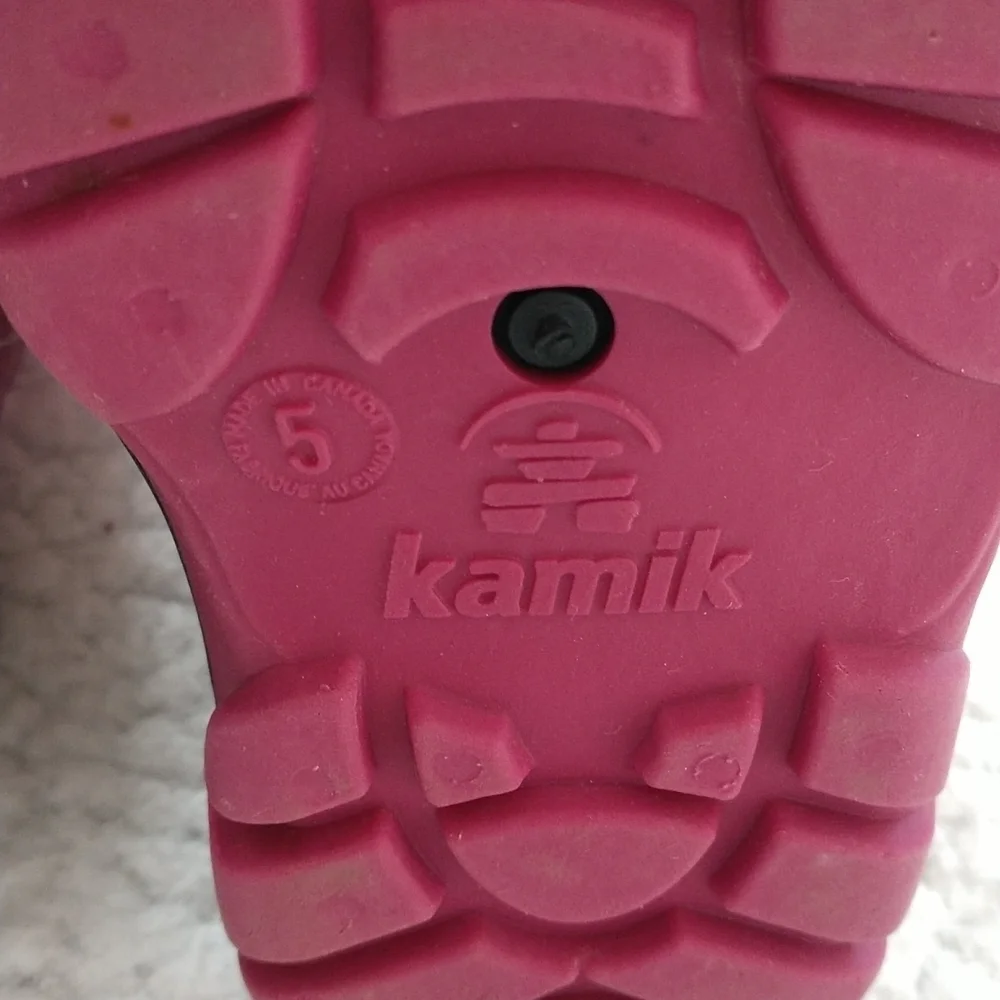 Kids Kamik Fleece Lined Winter Snow Boots Size 5